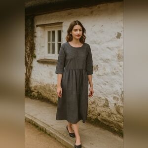 Italian 158C Pinatriped Oversize Grey Dress
